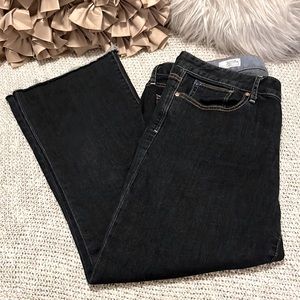 Gap 1969 Curvy Low-rise Raw Hem Slight Flare Bootcut Dark Blue Jeans Pants Sz 14